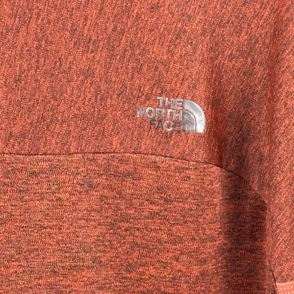 The North Face T-Shirt Mens Medium Flash Dry Red Orange Short Sleeve Band Light